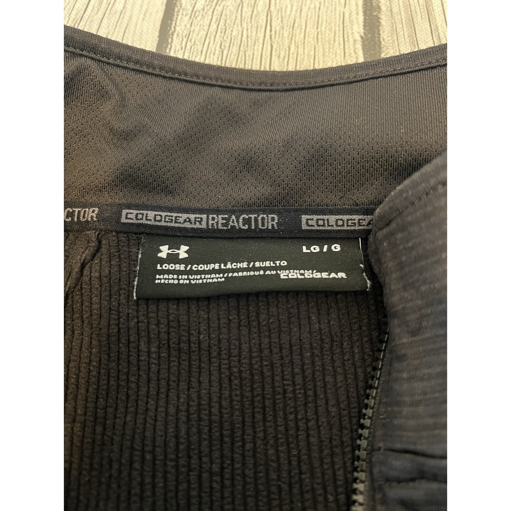 Under Armour Mens Jacket Black Large Stretch ColdGear Reactor Pullover - Picture 2 of 6